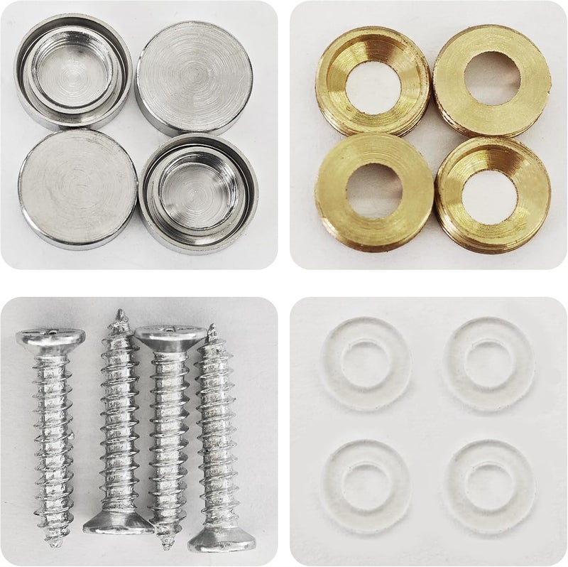 AUXBC 12PCS 3/5" Mirror Screws Decorative Cover Caps, Sign Advertising Screws, Mirror Screw Fasteners Nails, Brushed Stainless Steel - Image 5